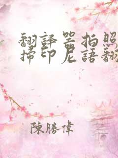 翻译器拍照扫一扫印尼语翻译