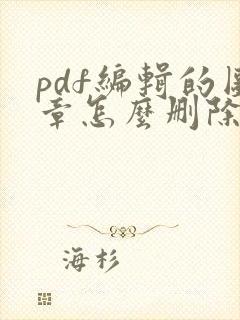 pdf编辑的图章怎么删除