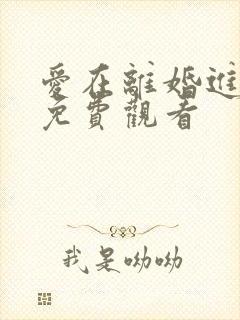 爱在离婚进行时免费观看