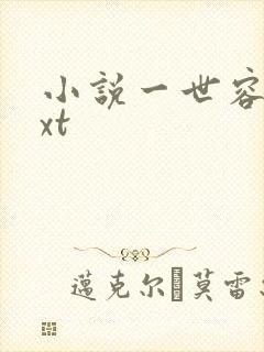 小说一世容安txt