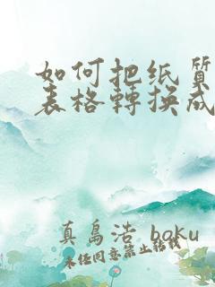 如何把纸质版的表格转换成电子版