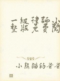 一级律师小说完整版免费阅读