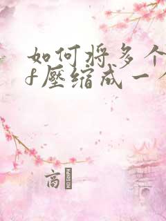 如何将多个pdf压缩成一个压缩包