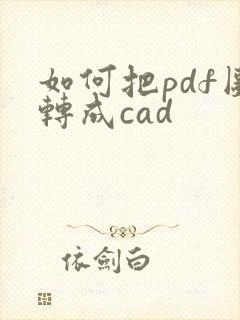 如何把pdf图转成cad