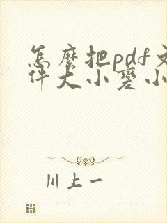 怎么把pdf文件大小变小