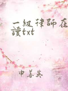 一级律师在线阅读txt