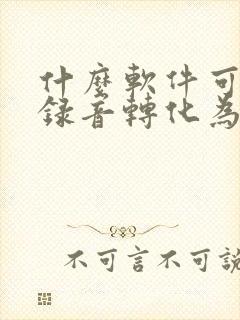 什么软件可以把录音转化为文字