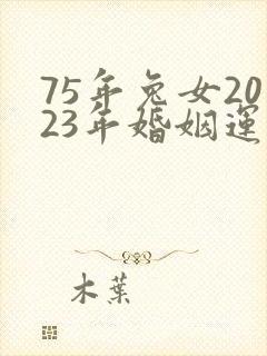 75年兔女2023年婚姻运势