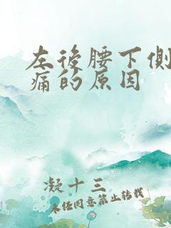 左后腰下侧部疼痛的原因