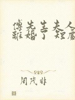 傅先生夫人又闹离婚了 短剧
