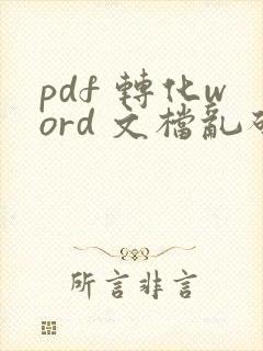 pdf 转化word 文档乱码了怎么办?