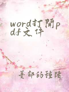 word打开pdf文件