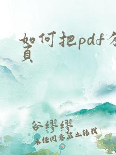 如何把pdf分页