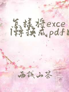 怎样将excel转换成pdf时不分页
