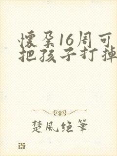 怀孕16周可以把孩子打掉吗