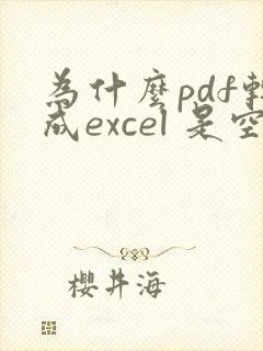 为什么pdf转成excel 是空白的