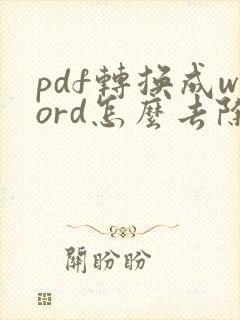 pdf转换成word怎么去除水印