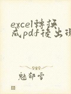 excel转换成pdf后出现了页码