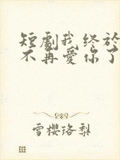 短剧我终于可以不再爱你了免费观看