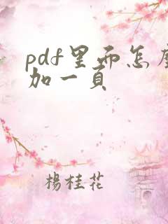 pdf里面怎么加一页