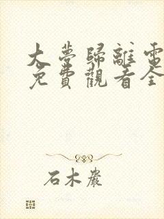 大梦归离电视剧免费观看全集高清在线观看