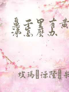 鼻子里有黄稠鼻涕怎么办