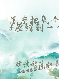 怎么把几个pdf压缩到一个文件夹