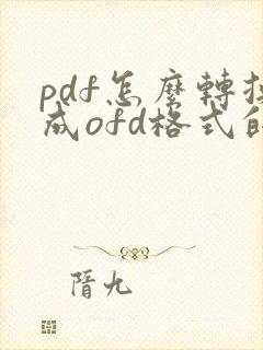 pdf怎么转换成ofd格式的电子发票