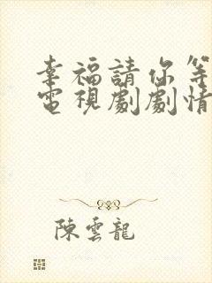 幸福请你等等我电视剧剧情介绍