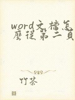 word文档怎么从第二页开始编页码