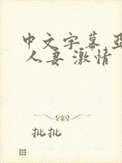 中文字幕 亚洲 人妻 激情