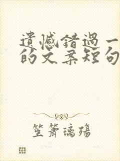 遗憾错过一个人的文案短句