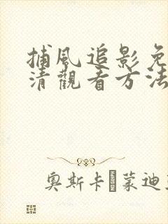 捕风追影免费高清观看方法