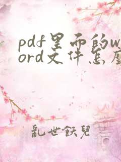 pdf里面的word文件怎么打开