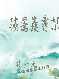 什么生意好做利润高投资小