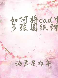 如何将cad中多张图纸转换成pdf