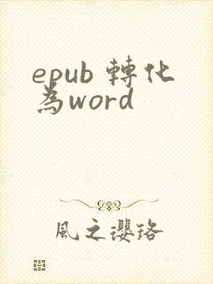 epub 转化为word
