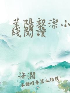 叶阳黎洁小说在线阅读
