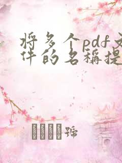 将多个pdf文件的名称提取出来