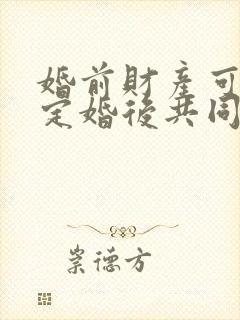 婚前财产可以约定婚后共同所有吗