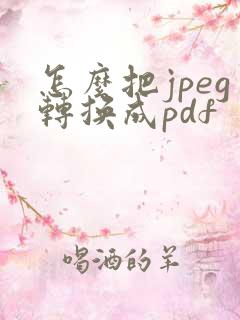 怎么把jpeg转换成pdf