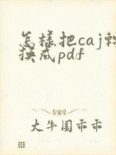怎样把caj转换成pdf