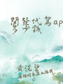 开发代驾app多少钱