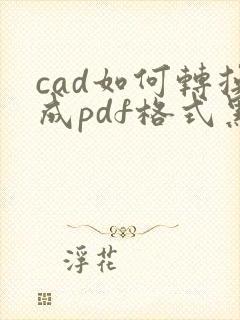 cad如何转换成pdf格式黑白