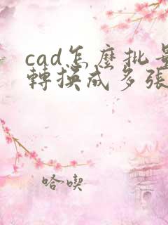 cad怎么批量转换成多张pdf格式