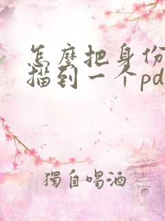 怎么把身份证扫描到一个pdf上