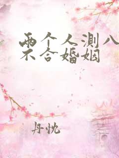 两个人测八字合不合婚姻