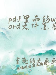 pdf里面的word文件怎么打开