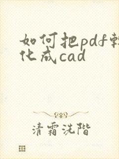 如何把pdf转化成cad