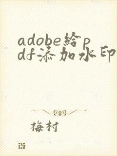 adobe给pdf添加水印